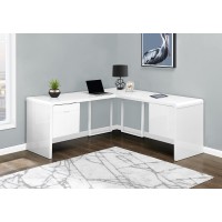 I 7582 COMPUTER DESK - 72"L / HIGH GLOSSY WHITE LEFT/ RIGHT FACE (EXCLUSIVE ONLINE SALE !)