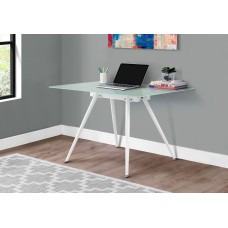 I 1032 COMPUTER DESK - 28"X 48" / WHITE / 8MM TEMPERED GLASS (EXCLUSIVE ONLINE SALE !)