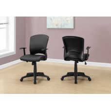 I 7244 OFFICE CHAIR - BLACK LEATHER-LOOK / MULTI POSITION (EXCLUSIVE ONLINE SALE !)