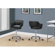 I 7298 Office Chair-Black/Chrome Metal Hydraulic Lift Base (Online Only)
