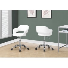 I 7299 Office Chair- White/ Chrome Metal Hydraulic Lift Base (Online Only)
