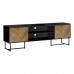 I 2752 TV Stand-72 "L Black Metal With 2 wood-Look doors (Online Only)