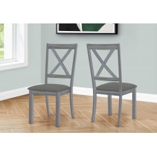 I 1435 Dining Chair-2 PCS/40"H Washed Grey /Dark Grey Fabric (Online Only)