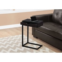 I 3069 End Table-Espresso/Black Metal with a Drawer (Online Only)