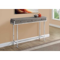 I 3299 Console Table-48"L/Dark Taupe/Chrome Metal (Online Only)