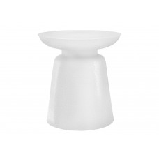 A-7193 White Textured Iron Metal Drum End Table (Online Only)