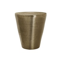 I 3923 Gold Iron Metal Drum End Table (Online Only)