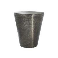 I 3924 Silver Grey Iron Metal Drum End Table (Online Only)
