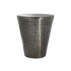 A-4293 Silver Grey Iron Metal Drum End Table (Online Only)