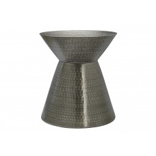 A-9293 Silver Grey Iron Metal Drum End Table (Online Only)