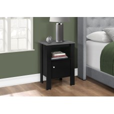 I 2134 NIGHT STAND - BLACK / GREY TOP NIGHT STAND WITH STORAGE (EXCLUSIVE ONLINE SALE !)
