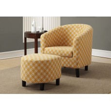 I 8059 ACCENT CHAIR - 2PCS SET/ BURNT YELLOW " CIRCULAR "  (EXCLUSIVE ONLINE SALE !)