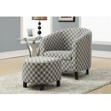 I 8060 ACCENT CHAIR - 2PCS SET / GREY " CIRCULAR " FABRIC  (EXCLUSIVE ONLINE SALE !)