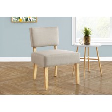 I 8272 ACCENT CHAIR - TAUPE FABRIC / NATURAL WOOD LEGS  (EXCLUSIVE ONLINE SALE !)