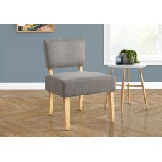 I 8273 ACCENT CHAIR - LIGHT GREY FABRIC / NATURAL WOOD LEGS  (EXCLUSIVE ONLINE SALE !)