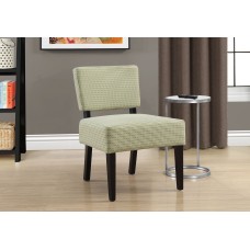 I 8289 ACCENT CHAIR - LIGHT / DARK GREEN ABSTRACT DOT FABRIC  (EXCLUSIVE ONLINE SALE !)