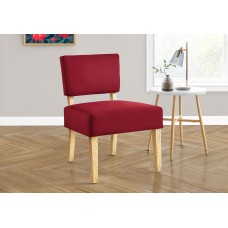 I 8295 ACCENT CHAIR - RED FABRIC / NATURAL WOOD LEGS (EXCLUSIVE ONLINE SALE !)