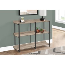 I 2218 ACCENT TABLE - 48"L / DARK TAUPE / BLACK METAL CONSOLE (EXCLUSIVE ONLINE SALE !)