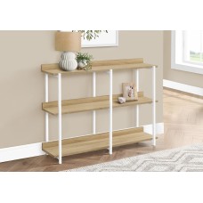 I 2222 ACCENT TABLE - 48"L / NATURAL / WHITE METAL HALL CONSOLE (EXCLUSIVE ONLINE SALE !)