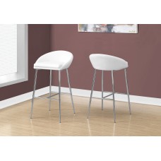 I 2297 BARSTOOL -  WHITE / CHROME BASE / BAR HEIGHT (EXCLUSIVE ONLINE SALE !)