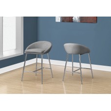 I 2298 BARSTOOL -  GREY FABRIC / CHROME / COUNTER HEIGHT (EXCLUSIVE ONLINE SALE !)