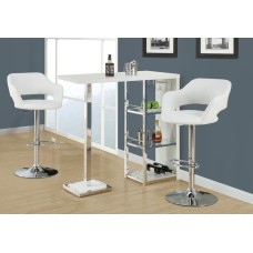 I 2358 BARSTOOL - WHITE / CHROME METAL HYDRAULIC LIFT (EXCLUSIVE ONLINE SALE !)