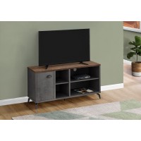 A-0382 TV Stand-48"L /Grey Concrete/Medium Brown Reclaimed (Online Only)