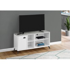 I 2840 TV STAND - 48"L / WHITE / GREY CEMENT-LOOK TOP (EXCLUSIVE ONLINE SALE !)