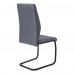 A-4211 Dining Chair Grey Leather-Look/ Metal (Online Only)