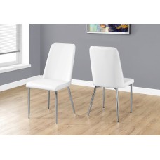 I 1033 DINING CHAIR -  37"H / WHITE LEATHER-LOOK / CHROME