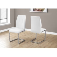 A-5701 Dining Chair White Leather-Look/Chrome (In stock)