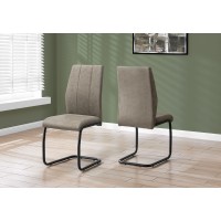 A-4111 Dining Chair Taupe Fabric/ Black Metal (Online Only)