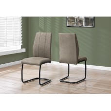 A-4111 Dining Chair Taupe Fabric/ Black Metal (Online Only)