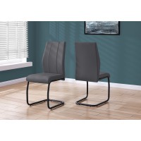 A-4211 Dining Chair Grey Leather-Look/ Metal (Online Only)