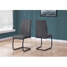 I 1124 Dining Chair Grey Leather-Look/ Metal - SET OF 2 CHAIRS (Online Only)