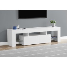 I 3548 TV STAND - 63"L / HIGH GLOSSY WHITE WITH TEMPERED GLASS (EXCLUSIVE ONLINE SALE !)