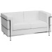 Corbusier -3 Pcs. Set Faux leather upholstery and stainless steel frame. (Online only)