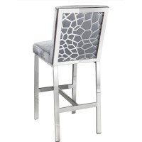 Chicago Pub Chair Velvet seat with stainless-steel leg frame. (Online only)
