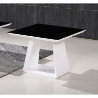Julius Black Tempered Glass End Table (Online only)
