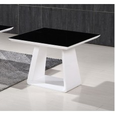 Julius Black Tempered Glass End Table (Online only)