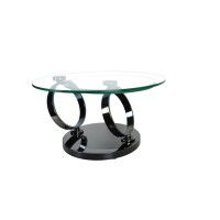 Ring Extendable coffee table with black nickel legs (Online Only)