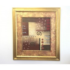 AD-111 Abstract canvas picture with Gold frame ( Floor Model )