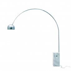Tomy Designed with a sweeping arc floor lamp and marble base. 