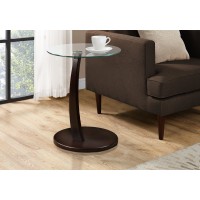 I 3001 ACCENT TABLE - ESPRESSO BENTWOOD WITH TEMPERED GLASS (EXCLUSIVE ONLINE SALE !)