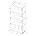 I 3289 BOOKCASE - 60"H / GLOSSY WHITE WITH TEMPERED GLASS