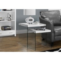 I 3287 NESTING TABLE - 2PCS SET / GLOSSY WHITE / TEMPERED GLASS (EXCLUSIVE ONLINE SALE !)