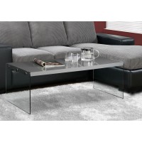 I 3292 COFFEE TABLE - GLOSSY GREY WITH TEMPERED GLASS (EXCLUSIVE ONLINE SALE !)