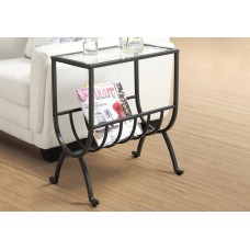I 3308 Accent Table-Black Metal with Tempered glass (Online Only)