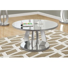 A-5273 Coffee Table-36" Dia/Brushed Silver/Mirror (Online Only)