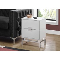 I 3490 NIGHT STAND - 24"H / GLOSSY WHITE / CHROME METAL (EXCLUSIVE ONLINE SALE !)